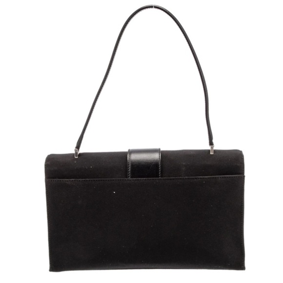 Ferragamo Vintage Y2K Rectangular Black Leather Trim Shoulder Bag - Picture 3 of 16